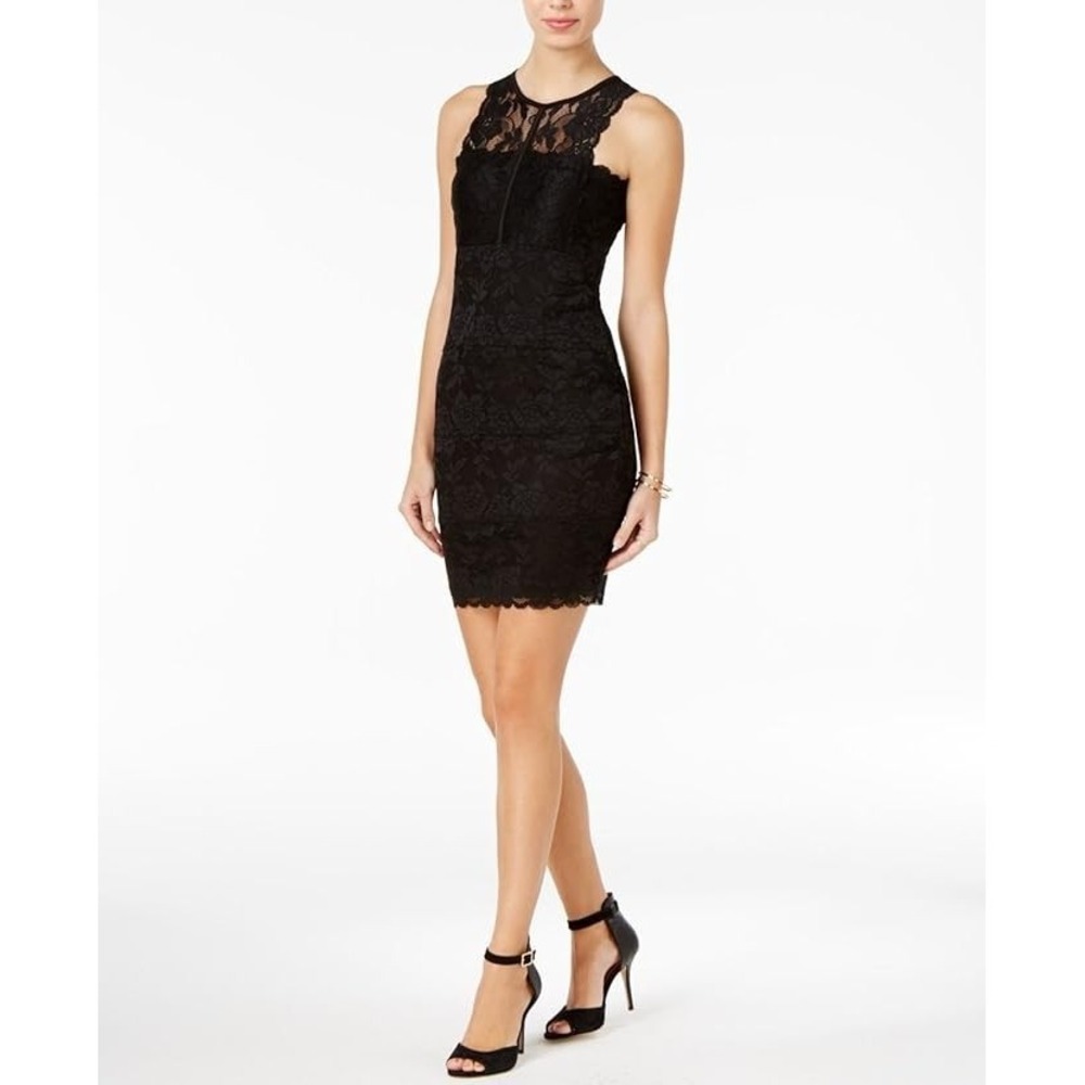 GUESS‎ Women's Sleeveless Ali Lace Dress Black Whimsigoth LBD Size XL